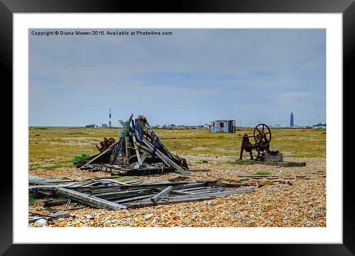  Dungeness  Kent Framed Mounted Print by Diana Mower