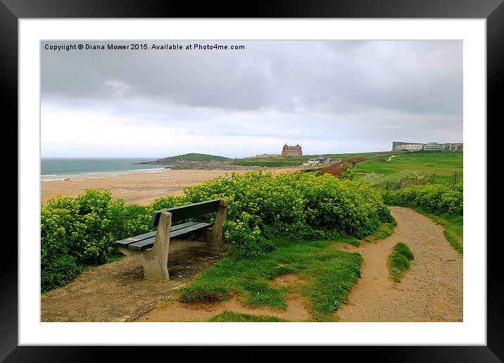  Fistral Beach View Framed Mounted Print by Diana Mower