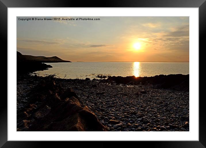  Sand Point Sunset Framed Mounted Print by Diana Mower