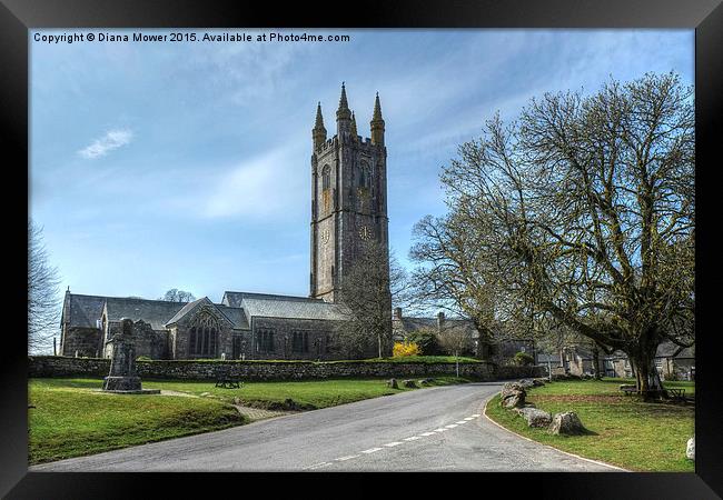  Widecombe in the Moor Framed Print by Diana Mower