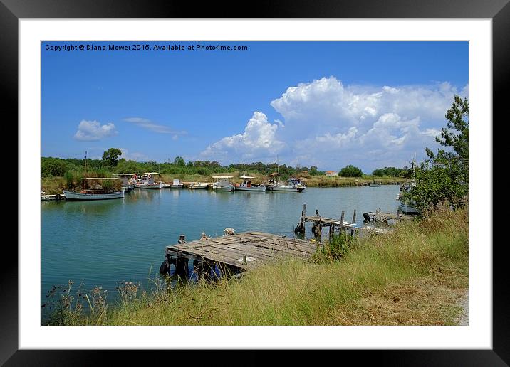 The River at Lefkimi Framed Mounted Print by Diana Mower