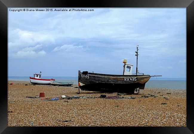 Dungeness Fishing Boats Framed Print by Diana Mower