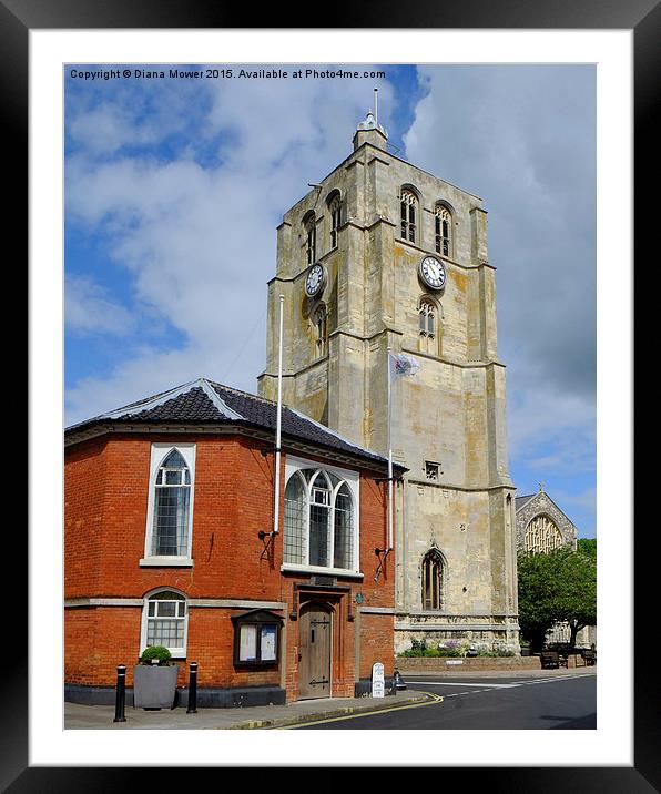 The Bell Tower Beccles  Framed Mounted Print by Diana Mower