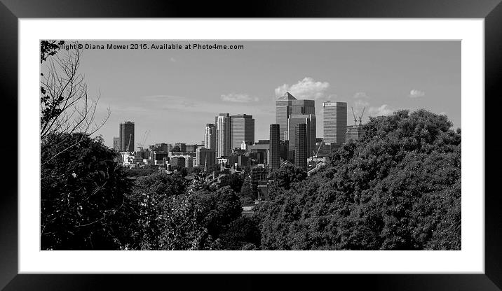  London Skyline from Greenwich Park Framed Mounted Print by Diana Mower