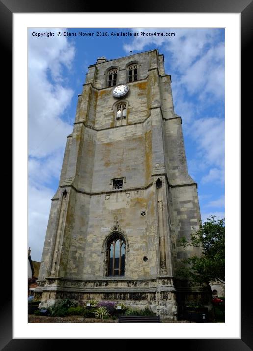The Bell Tower Beccles Framed Mounted Print by Diana Mower