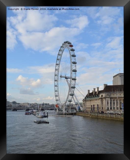 The London Eye Framed Print by Diana Mower