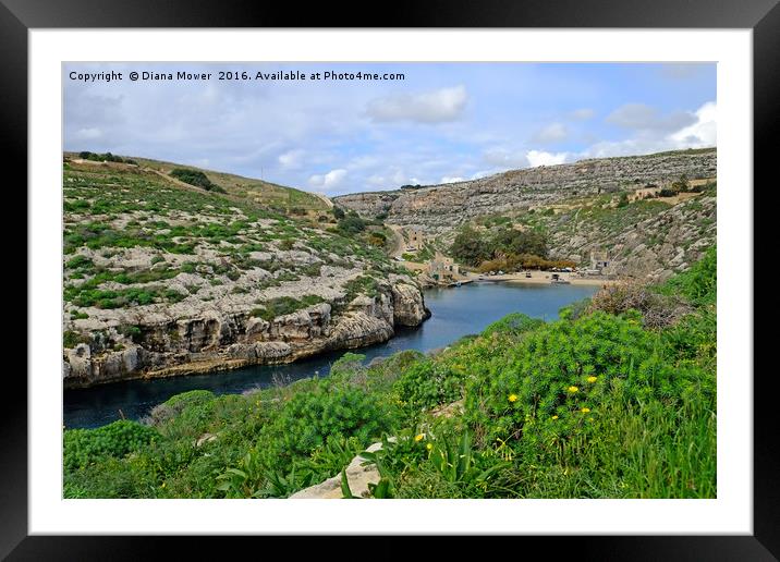 Mgarr ix-xini Bay,  Gozo Framed Mounted Print by Diana Mower