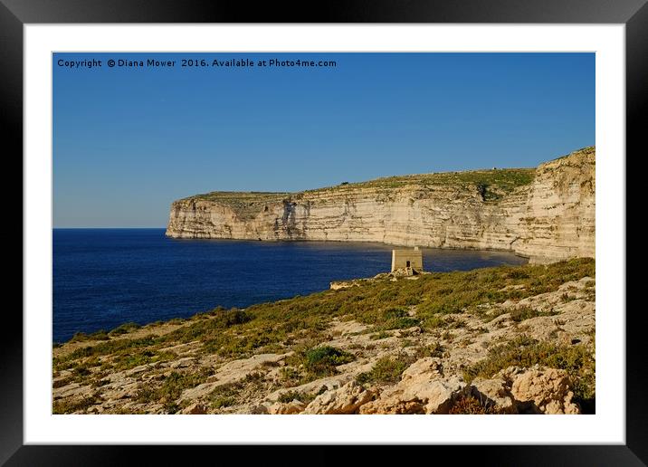 Xlendi, Gozo Island Framed Mounted Print by Diana Mower