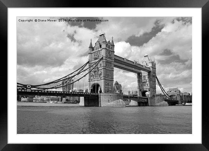 Tower Bridge Framed Mounted Print by Diana Mower