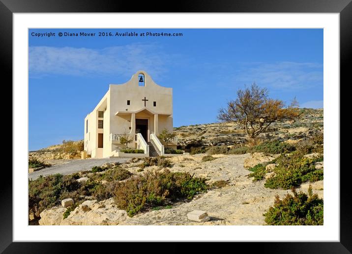 St Anne's Chapel,  Gozo Framed Mounted Print by Diana Mower