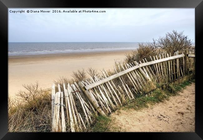 Mablethorpe beach Lincolnshire Framed Print by Diana Mower