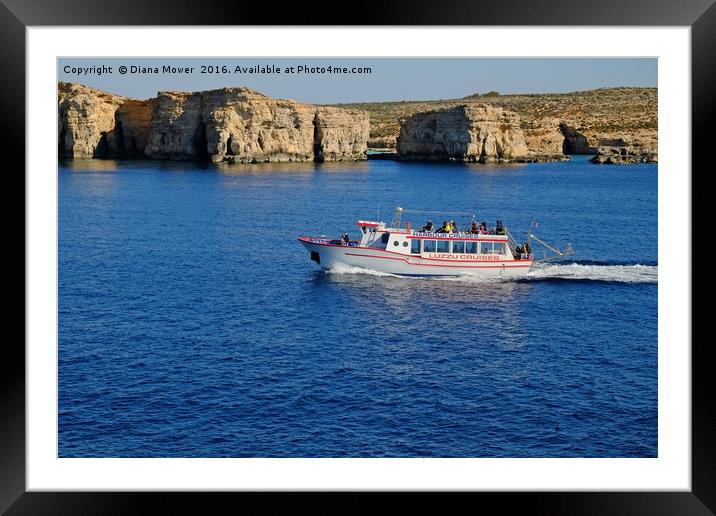 Comino Malta Framed Mounted Print by Diana Mower