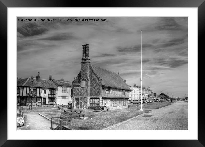 Aldeburgh Town and Promenade Framed Mounted Print by Diana Mower