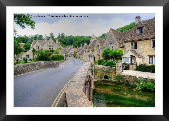Castle Combe  Framed Mounted Print by Diana Mower