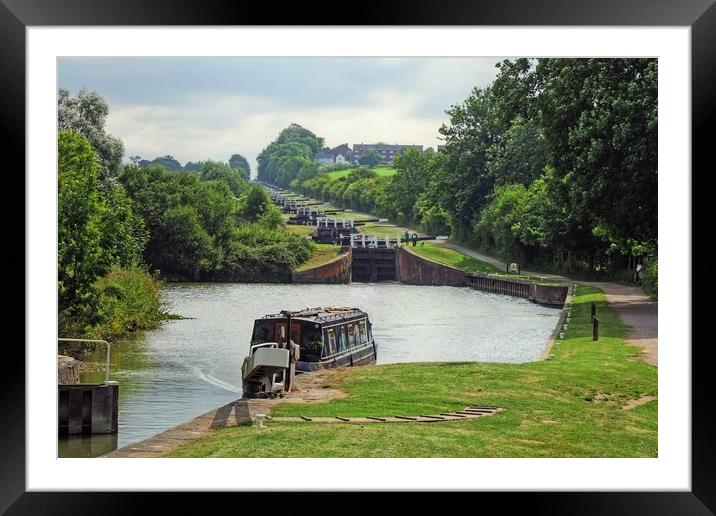Caen Hill Locks Framed Mounted Print by Diana Mower