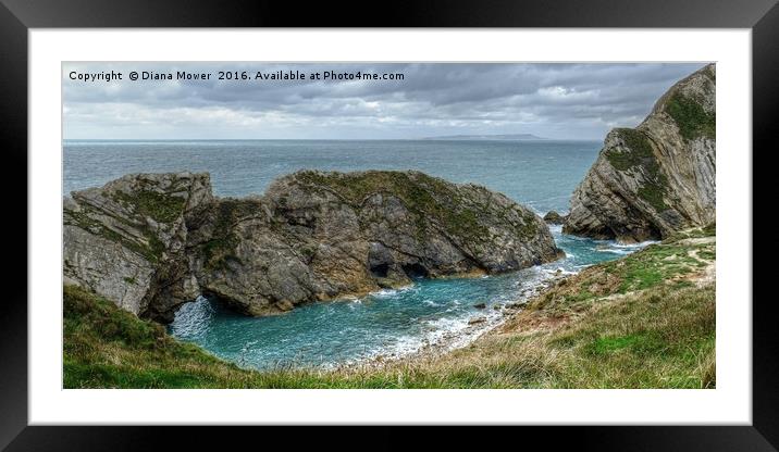 Stair Hole, Lulworth Cove.  Framed Mounted Print by Diana Mower