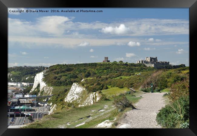 Dover Cliffs Framed Print by Diana Mower