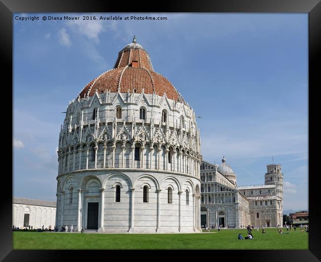 Piazza Dei Miracoli Pisa Framed Print by Diana Mower