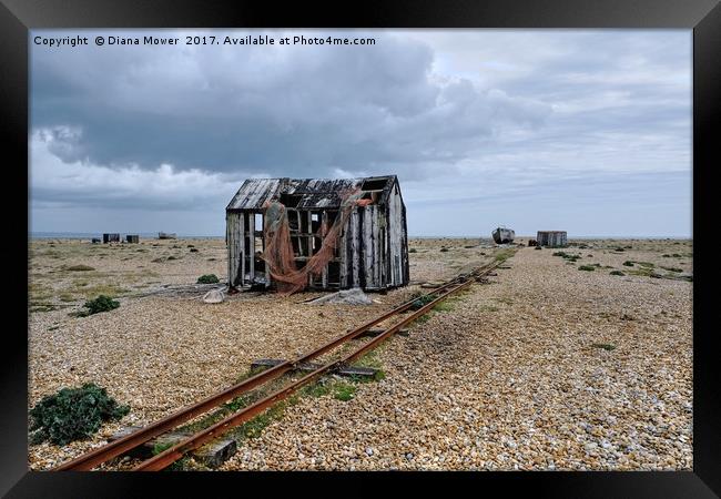 Stormy Dungeness Framed Print by Diana Mower