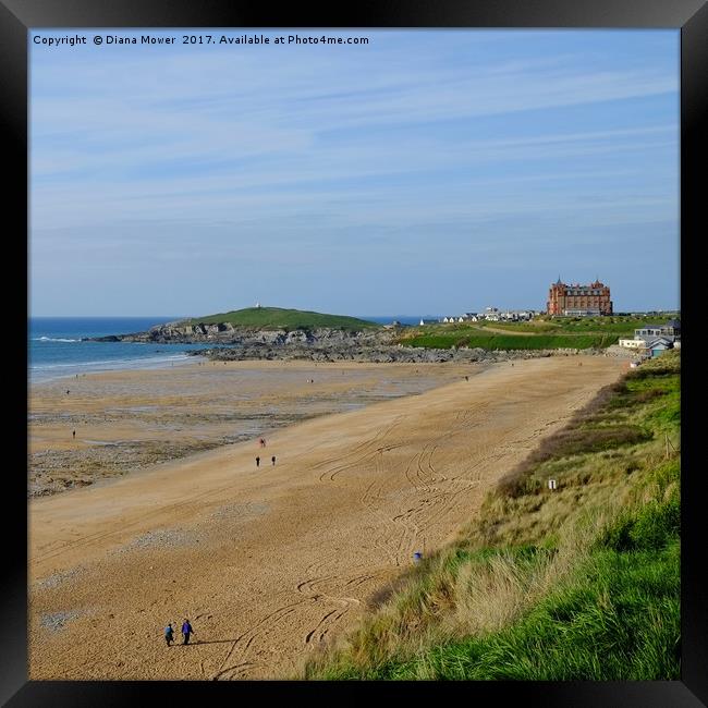 Fistral Beach Newquay Framed Print by Diana Mower