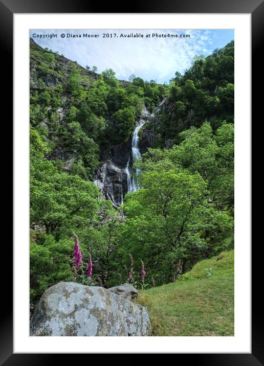 Aber Falls  Framed Mounted Print by Diana Mower