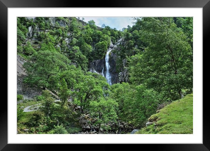 Aber Falls Snowdonia Framed Mounted Print by Diana Mower