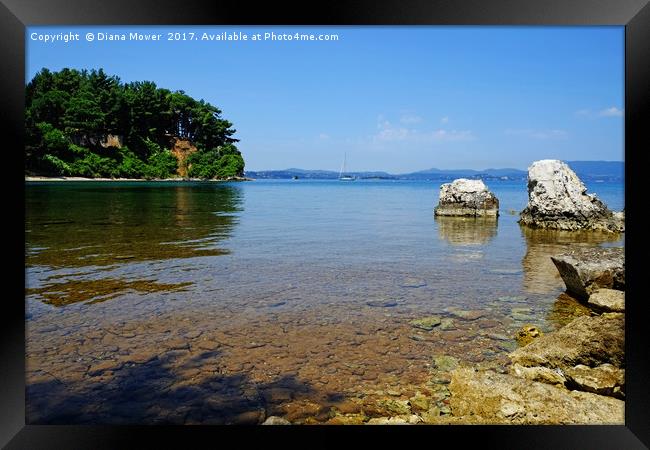 Vido Island Beach Framed Print by Diana Mower