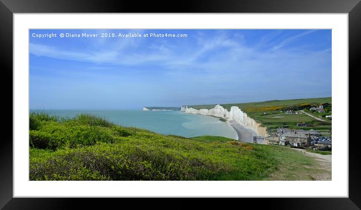 The Seven sisters at Birling Gap Framed Mounted Print by Diana Mower