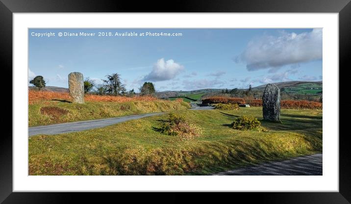 Leusdon Stones, Dartmoor Framed Mounted Print by Diana Mower