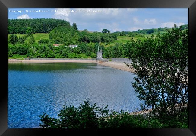 Llwyn-on Reservoir  Framed Print by Diana Mower