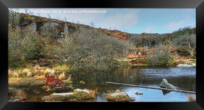 Haytor quarry Dartmoor Framed Print by Diana Mower