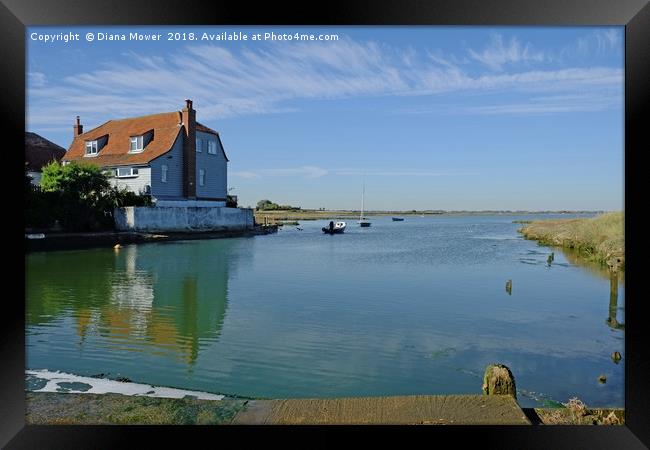 Kirby-le-Soken quay Essex Framed Print by Diana Mower