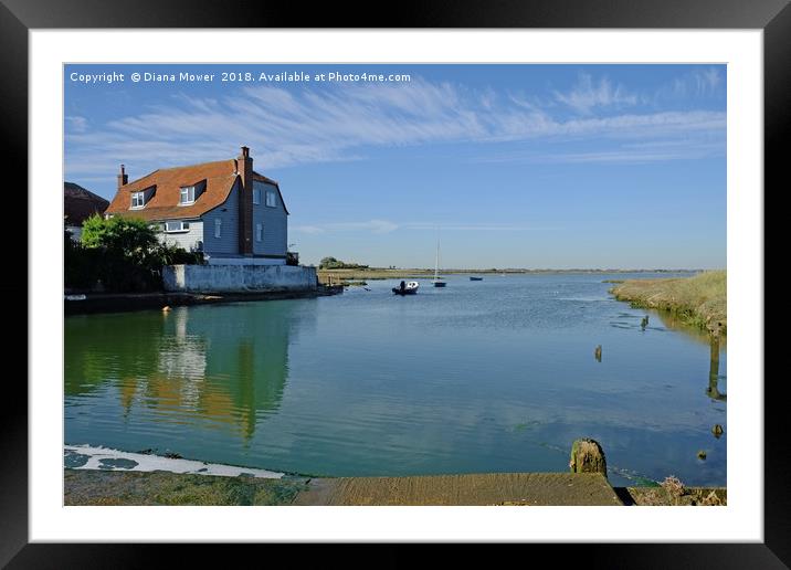 Kirby-le-Soken quay Essex Framed Mounted Print by Diana Mower