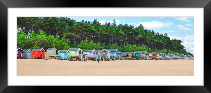 Wells beach Norfolk Framed Mounted Print by Diana Mower