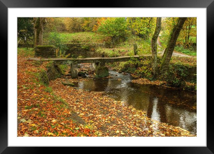 Wycoller Clapper Bridge  Framed Mounted Print by Diana Mower