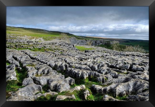 Limestone Pavement Malham Cove Framed Print by Diana Mower