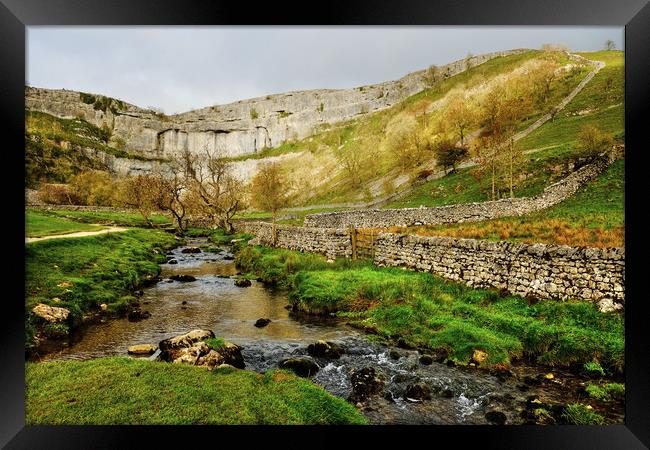  Malham Cove Yorkshire Dales Framed Print by Diana Mower