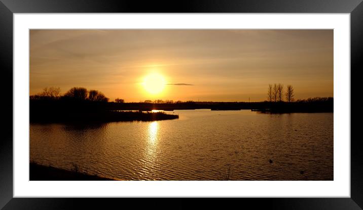 Abberton Reservoir Sunset Framed Mounted Print by Diana Mower