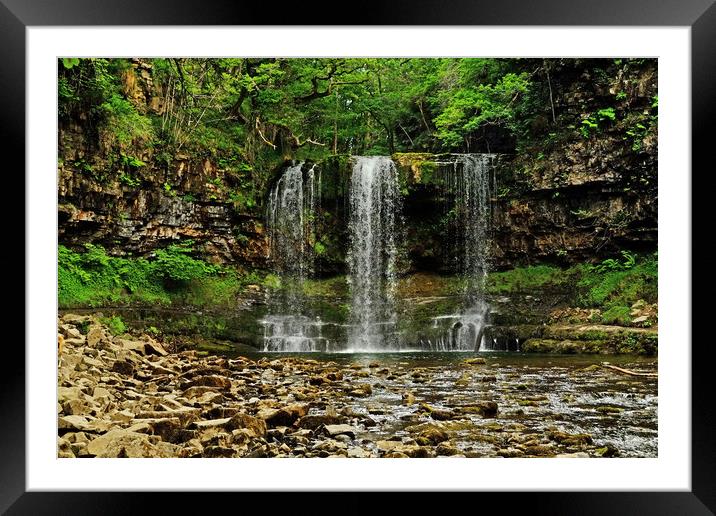Sgwd yr Eira Waterfall Brecon Beacons Framed Mounted Print by Diana Mower