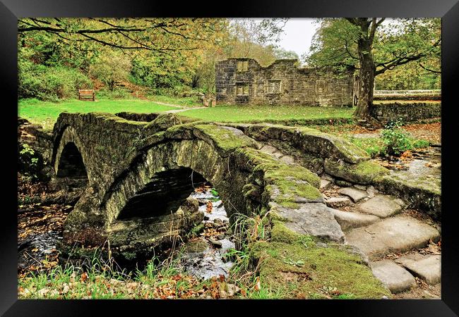 Wycoller  Ancient Packhorse Bridge Framed Print by Diana Mower