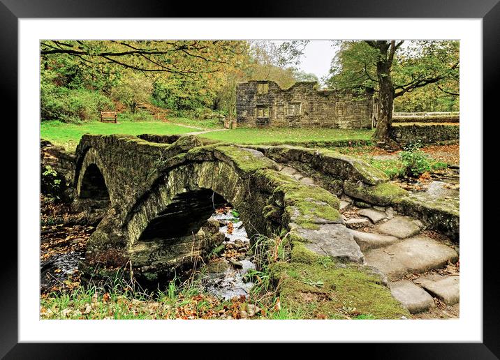 Wycoller  Ancient Packhorse Bridge Framed Mounted Print by Diana Mower