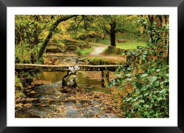 Wycoller Two Bridges. Framed Mounted Print by Diana Mower