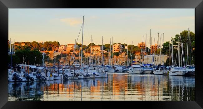  Evening in Porto Cristo Harbour Framed Print by Diana Mower