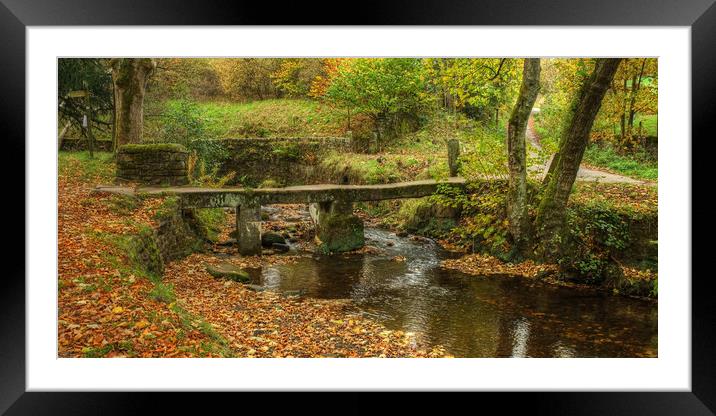 The Ancient Clapper Bridge Wycoller Framed Mounted Print by Diana Mower