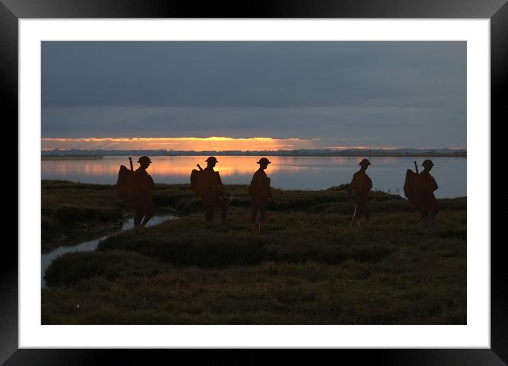 Mersea Island Silhouettes Framed Mounted Print by Diana Mower