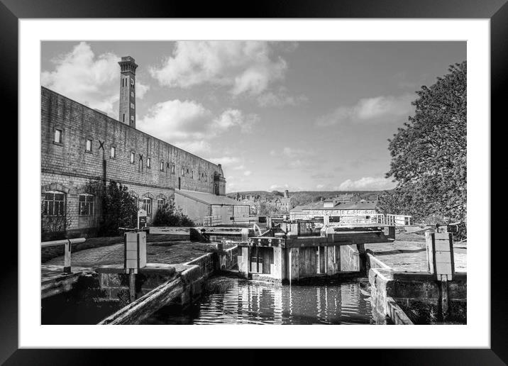 Bingley Three Rise Locks Yorkshire Framed Mounted Print by Diana Mower