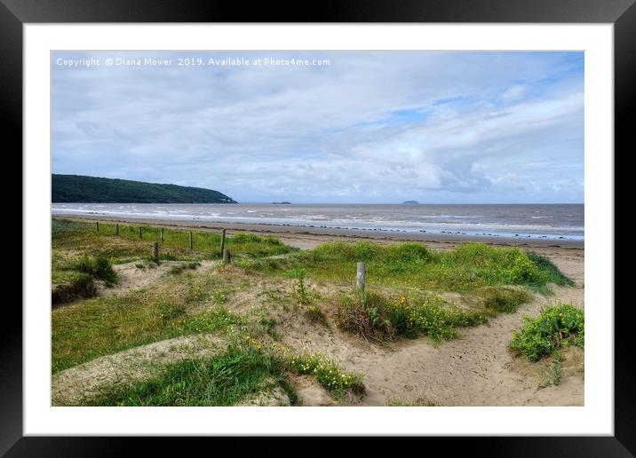  Sand Bay Beach and dunes Framed Mounted Print by Diana Mower