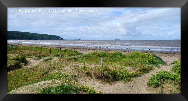 The Beach at Sand Bay Somerset Framed Print by Diana Mower