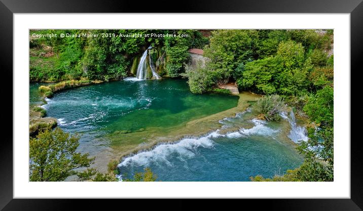  Krka Waterfalls and Rapids Croatia Framed Mounted Print by Diana Mower