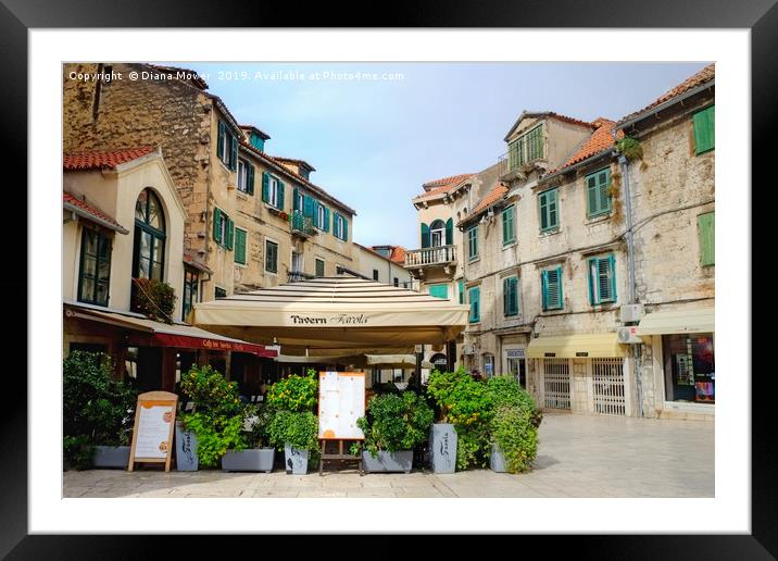 The Old Town Split Croatia Framed Mounted Print by Diana Mower